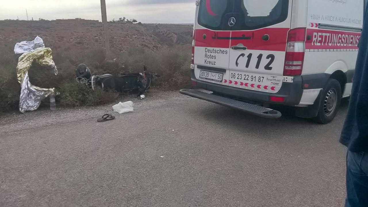 حادث سير بأركمان يرسل "مخارني" إلى المستشفى الحسني بالناظور