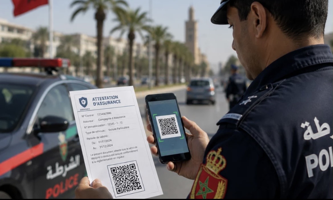 مراقبة تأمين السيارات بالمغرب تتحول كليا إلى رمز “QR Code”ابتداء من يوليوز 2027