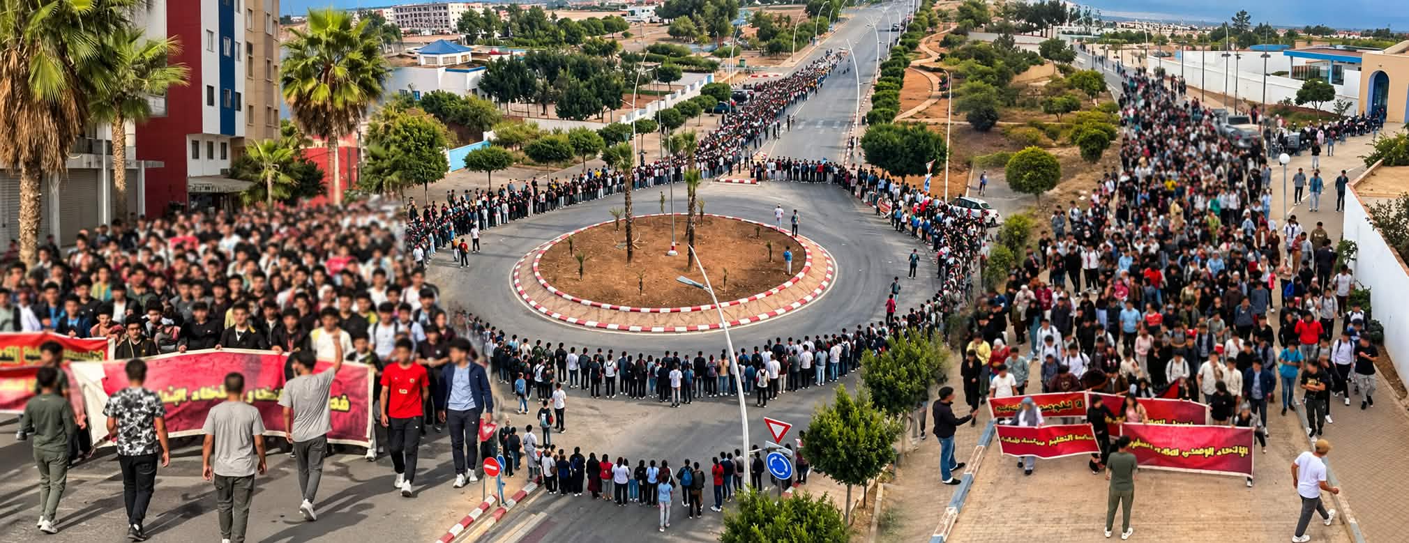 طلبة القطب الجامعي بالناظور يصعّدون احتجاجاتهم رفضاً لرسوم التسجيل