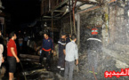 اندلاع حريق مهول بسوق “كاساباراطا”  يسبب  خسائر مادية جسيمة في ممتلكات التجار 