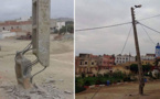 شاحنة كبيرة تصدم عمودا كهربائيا وتلوذ بالفرار بجماعة تفرسيت