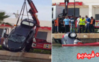 بالفيديو.. سقوط سيارة داخل حوض مياه  مارينا سعيدية 