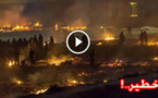 فيديو .. حريق يأتي بالكامل على  مخيم للمهاجرين في فرنسا