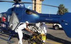 مروحية وزارة الصحة تقل شخص في حالة صحية حرجة من الناظور إلى وجدة