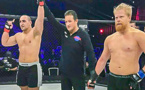 البطل الناظوري سفيان أعراب و ابن دار الكبداني "الغاوي" يفوزان بالضربة القاضية في بطولة العالم للكيك بوكسينغ