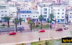 شاهدوا... تساقطات مطرية قوية تحول مدينة الناظور الى بركة مائية ضخمة