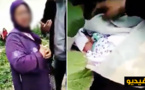فيديو يهز الفايسبوك بالمغرب.. شباب يحاصرون امرأة متلبسة وهي تلقي برضيع في الخلاء مقابل ألف درهم