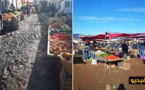 مواطنون يقتنون بضائعهم من وسط الأوحال بسوق خميس تمسمان