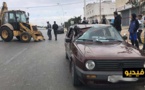 سلوان..  تجاوز معيب تسبب في حادث تصادم قوي بين سيارة خفيفة وجرافة