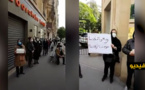 شاهدوا.. المغاربة العالقين بفرنسا يخرجون للإحتجاج أمام السفارة والشرطة تغرمهم