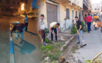 شباب وسط العروي يبادرون إلى تنقية حيّهم السكني وطلاء أرصفته في حملة تنظيف واسعة