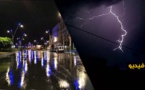 شاهدوا.. أمطار غزيرة ورُعود قوية عرفتها مدينة الناظور الليلة الماضية 