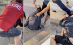شاهدوا.. إسبان ينهالون بالضرب على مهاجر مغربي حاول سرقة سيدة مسنة 