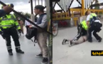 شرطي بلجيكي يضرب مهاجرا ويسقطه أرضا لرفضه وضع الكمامة في فضاء عامّ 