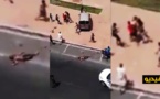 شاهدوا.. عشرات الأشخاص ينهالون بالضرب على السائق الذي دهس مراهقين بآسفي