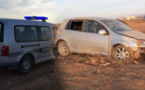 نجاة سيدة من موت محقق بعد إنقلاب سيارتها بين الدريوش وبن الطيب