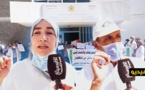 الممرضون المجازون يخوضون احتجاجا حاشدا أمام مندوبية الصحة بالناظور 