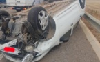 انقلاب سيارة على متنها أربعة أشخاص من أسرة واحدة