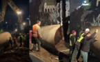  تثبيت صهريج مائي لحماية المشاركين في عملية إنقاذ الطفل ريان