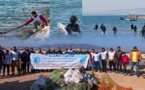 صور.. جمعية الغوص والمحافظة على البيئة تستخرج قرابة طن من النفايات من بحر "بوقانا"