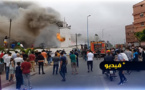 شاهدوا.. حريق مهول يلتهم مسجدا وصومعته
