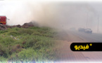 شاهدوا.. نيران كثيفة تغلق الطريق الرابطة بين قرية أركمان والناظور 