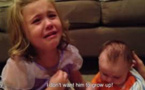 بالفيديو.. 20 مليون مشاهدة لبكاء طفلة لا تريد لشقيقها أن يكبر