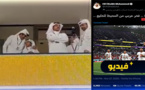 فرحة  الأمير الشيخ تميم بن حمد ال ثاني بفوز المنتخب المغربي 