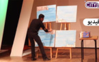 جزيرة النُّكور بريشة فنان مبدع مباشرة على خشبة المسرح