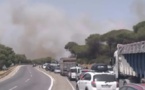 اندلاع حريق ضخم يقطع الطريق شمال المملكة