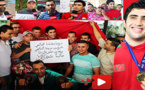 شباب يستقبلون أزواغ إبن الناظور الذي رفع علم المغرب عاليا في بطولة العالم