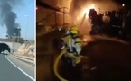 مغربي  يُنقذ عالقين من نفق مشتعل بعد انفجار شاحنة في إسبانيا