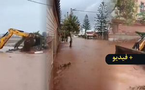 سيول وفيضانات قوية تجتاح شوارع أركمان بالناظور