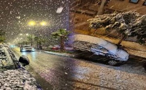 ليست إفران.. شاهد كيف تحولت وجدة إلى "لوحة بيضاء" أبهرت المغاربة مساء الثلاثاء