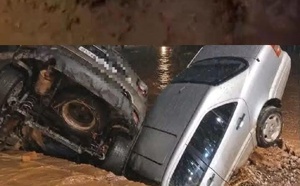 أمطار غزيرة وسيول تجرف سيارات ببني بوعياش