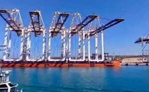 وصول رافعات عملاقة إضافية لرصيف المحطة الشرقية بميناء الناظور غرب المتوسط