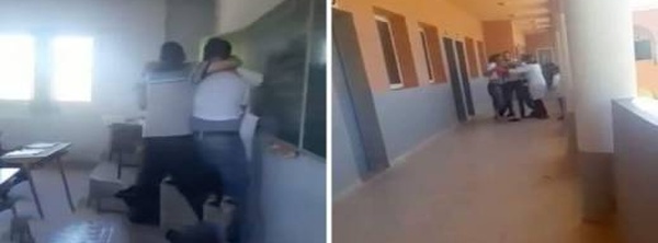 اعتداء بالضرب على أستاذ داخل حجرة دراسية من طرف تلميذين