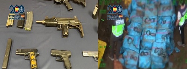 الشرطة الإسبانية تحجز 19 بندقية كلاشينكوف وأكثر من طن من الكوكايين في عملية أمنية كبرى