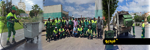 عمال النظافة بشركة "كازاتيكنيك" يُسابقون الزمن لتنظيف الناظور من مخلفات عيد الأضحى