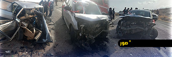 اصطدام عنيف بين سيارتين بالطريق بين جرسيف وصاكا يخلف عددا من المصابين